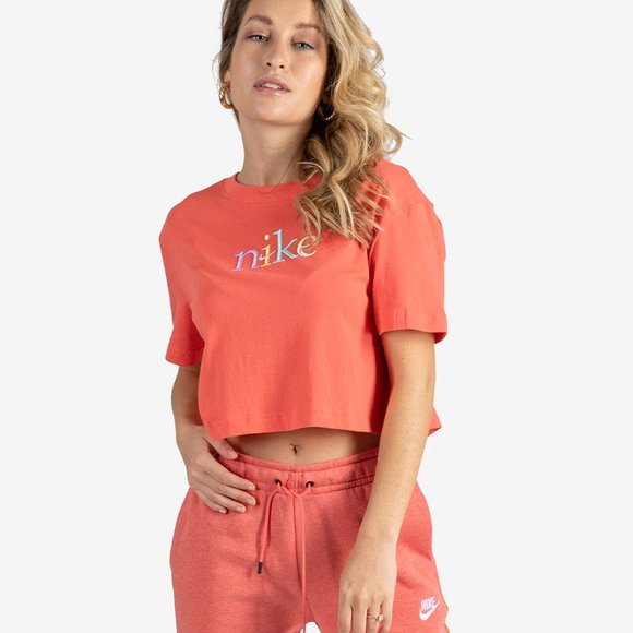 nike orange crop top